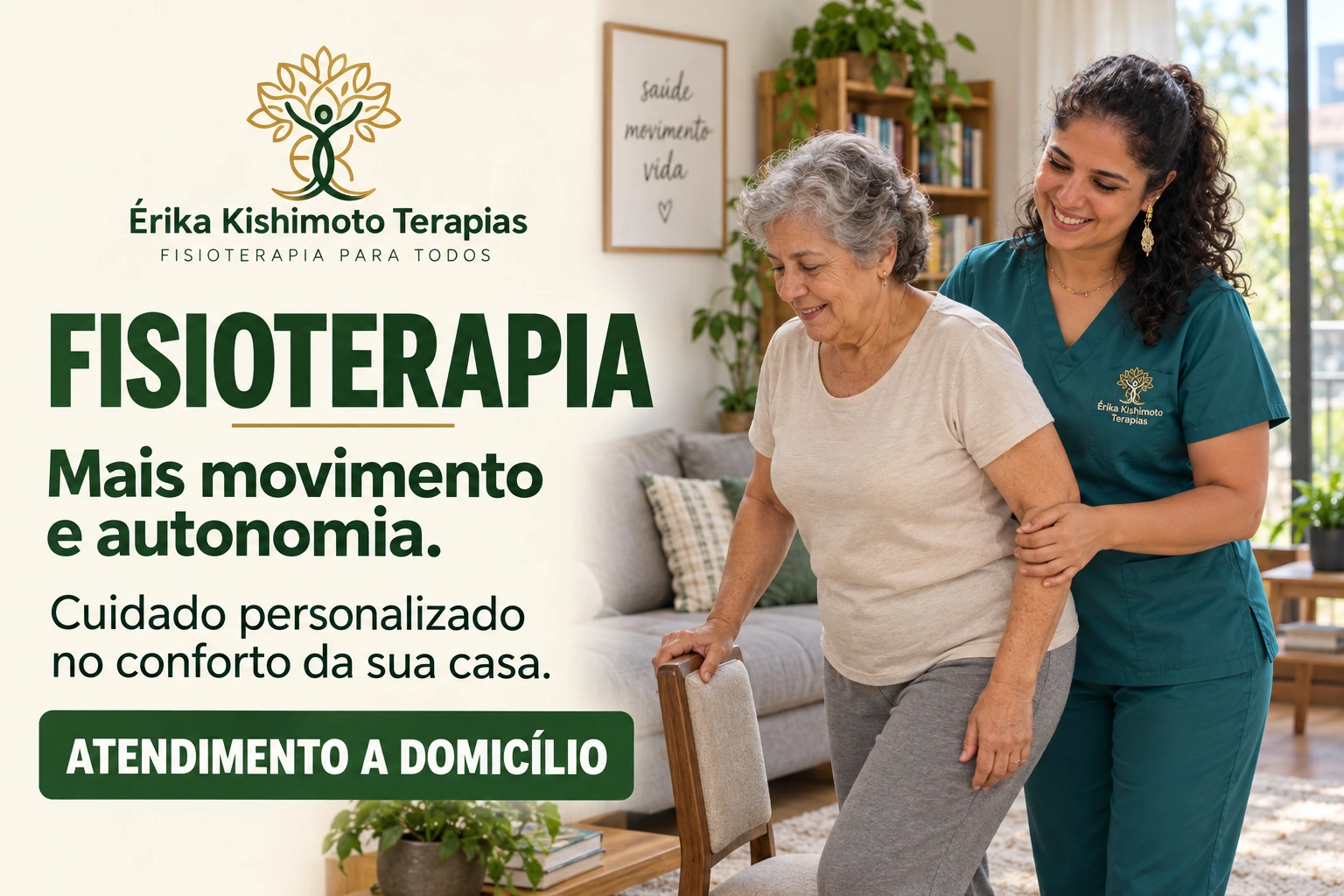 Fisioterapia domiciliar para recuperação dos movimentos, redução da dor e melhora da funcionalidade